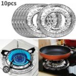 10PCS THICK ROUND HIGH-TEMPERATURE ALUMINUM FOIL GAS COOKER PROTECTOR
