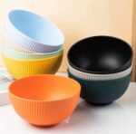 1PC HEALTHY ECO-FRIENDLY THICKENED PLASTIC ‘OUTER STRIPED’ SERVING SOUP BOWL (01) - Image 3
