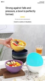 1PC HEALTHY ECO-FRIENDLY THICKENED PLASTIC ‘TOP SPIRAL’ SERVING SOUP BOWL (02) - Image 4