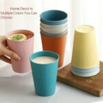 1PC HEALTHY ECO-FRIENDLY WHEAT STRAW STRIPED THICKENED PLASTIC CUP - DRINKWARE 015 - Image 2