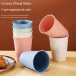 1PC HEALTHY ECO-FRIENDLY WHEAT STRAW STRIPED THICKENED PLASTIC CUP - DRINKWARE 015