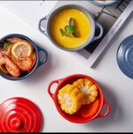 200ML CERAMIC GLAZED DOUBLE-EAR MULTIPURPOSE BOWL WITH LID