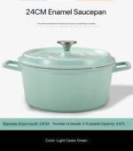 MODERN CERAMIC ENAMEL INSULATED DUAL-HANDLE RUSTPROOF NONSTICK COOKWARE / POT - Image 6