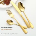 24PCS LUXURY GOLD STAINLESS STEEL CUTLERY SET - Image 2