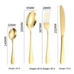 24PCS LUXURY GOLD STAINLESS STEEL CUTLERY SET - Image 3