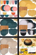 24PCS ECO-FRIENDLY THICKENED PLASTIC DINNERWARE / SERVING SET (002)