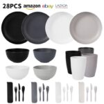 28PCS HEALTHY ECO-FRIENDLY THICKENED PLASTIC DINNERWARE / SERVING SET - Image 6