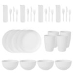 28PCS HEALTHY ECO-FRIENDLY THICKENED PLASTIC DINNERWARE / SERVING SET - Image 8