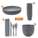 28PCS HEALTHY ECO-FRIENDLY THICKENED PLASTIC DINNERWARE / SERVING SET - Image 5