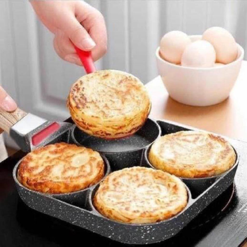 img_2278 4 HOLES THICKENED NONSTICK INDUCTION FRYING PAN - Image 1