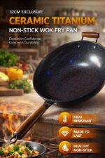32CM EXCLUSIVE CERAMIC TITANIUM NON-STICK WOK FRY PAN