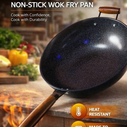 32CM EXCLUSIVE CERAMIC TITANIUM NON-STICK WOK FRY PAN