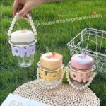 350ML TRANSPARENT ANTI-SLIP HEAT INSULATION CERAMIC GLASS STRAW CUP - Image 2