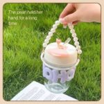 350ML TRANSPARENT ANTI-SLIP HEAT INSULATION CERAMIC GLASS STRAW CUP - Image 3