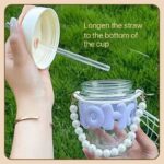 350ML TRANSPARENT ANTI-SLIP HEAT INSULATION CERAMIC GLASS STRAW CUP - Image 4