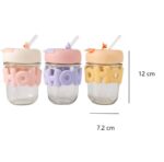 350ML TRANSPARENT ANTI-SLIP HEAT INSULATION CERAMIC GLASS STRAW CUP - Image 5