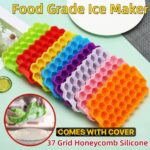 37-GRID HONEYCOMB SILICONE POPSICLE & ICE MOULD MAKER WITH LID