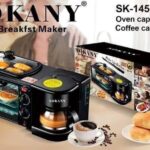 3in1 MULTIFUNCTION 1050WATT BREAKFAST MAKER (FOR GRILLING, TOASTING, BAKING, RE-HEATING, COFFEE MAKER)