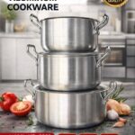3PCS HOFFNER THICKENED ALUMINIUM COOKWARE/POT SET — MODEL: HF - 3002 (Sizes: 18, 20, 22cm)