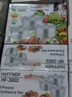 3PCS HOFFNER THICKENED ALUMINIUM COOKWARE/POT SET — MODEL: HF - 3002 (Sizes: 18, 20, 22cm) - Image 2