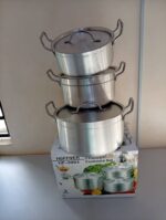 3PCS HOFFNER THICKENED ALUMINUM POT / COOKWARE SET — MODEL 3004 (Sizes: 26/28/30CM) - Image 2