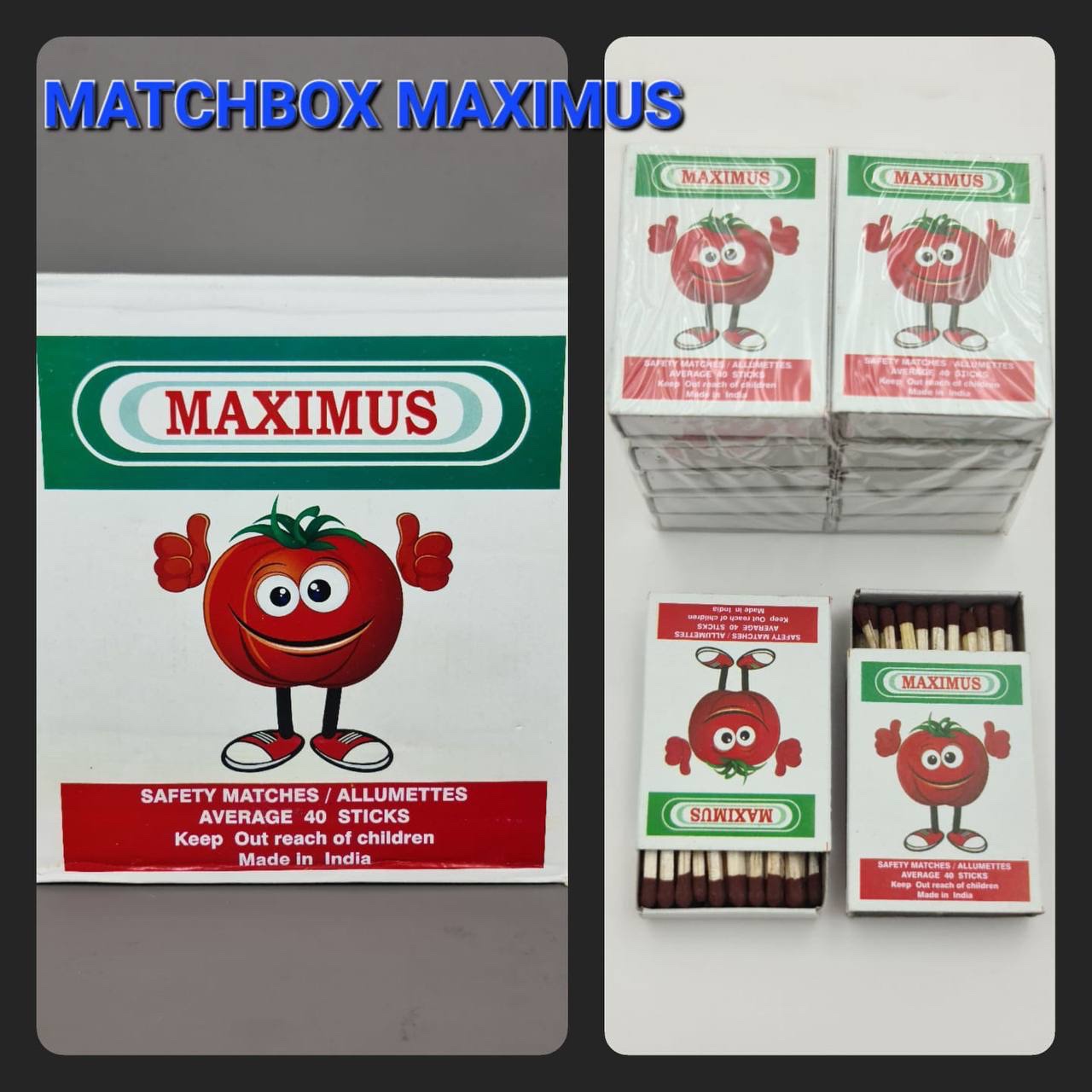 img_4753 40-STICKS/BOX MAXIMUS SAFETY MATCHES - Image 1