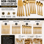 24PCS NON-FADING GOLD CUTLERY SET