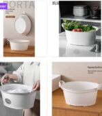 HIGH QUALITY MULTIPURPOSE DOUBLE-HANDLE THICKENED PLASTIC BASIN - Image 2