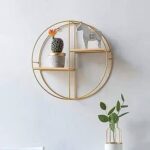 NORDIC GOLD METAL LUXURY KITCHEN / LIVING ROOM / OFFICE WALL DECOR STORAGE RACK