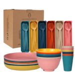 48PCS HEALTHY ECO-FRIENDLY THICKENED PLASTIC DINNERWARE/SERVING SET