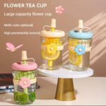 500ML HIGH VALUE SEPARATOR FLOWER STRAW GLASS CUP