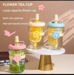 500ML HIGH VALUE SEPARATOR FLOWER STRAW GLASS CUP