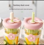 500ML HIGH VALUE SEPARATOR FLOWER STRAW GLASS CUP - Image 3