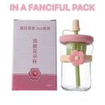 500ML HIGH VALUE SEPARATOR FLOWER STRAW GLASS CUP - Image 4