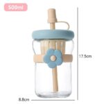 500ML HIGH VALUE SEPARATOR FLOWER STRAW GLASS CUP - Image 7