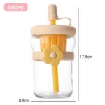 500ML HIGH VALUE SEPARATOR FLOWER STRAW GLASS CUP - Image 8