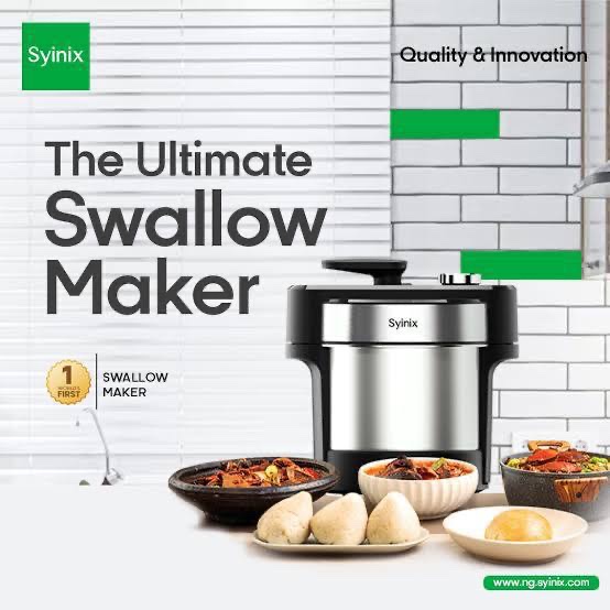 img_4987 5L SYINIX FULLY AUTOMATIC ONE-TOUCH MULTIFUNCTIONAL COOKING & POUNDING ELECTRIC SWALLOW MAKER - Image 1