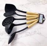 5PCS NUDE HANDLE NON-STICK COOKING SPOON SET