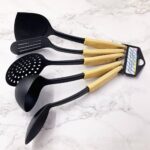 5PCS NUDE HANDLE NON-STICK COOKING SPOON SET