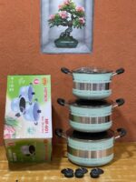6PCS HOFFNER THICKENED ALUMINUM COOKWARE / POT SET (HF-601)                                                  Sizes: 20/22/25CM