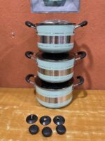 6PCS HOFFNER THICKENED ALUMINUM COOKWARE / POT SET (HF-601)                                                  Sizes: 20/22/25CM - Image 2