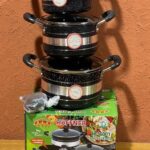 6PCS HOFFNER THICKENED ALUMINUM NON-STICK COOKWARE/POT SET WITH FRY PAN (HF-6001)                                        Sizes: 16CM, 18CM & 20CM