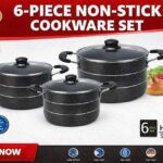 6PCS HOFFNER THICKENED ALUMINUM NON-STICK COOKWARE/POT SET WITH FRY PAN (HF-AL-603)