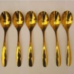 6PCS NON-FADING GOLD-PLATED CUTLERY TEASPOON SET