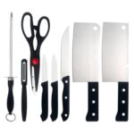 8PCS KITCHEN KNIFE SET COMES WITH SKIN PEELER + SHARPENER - Image 2
