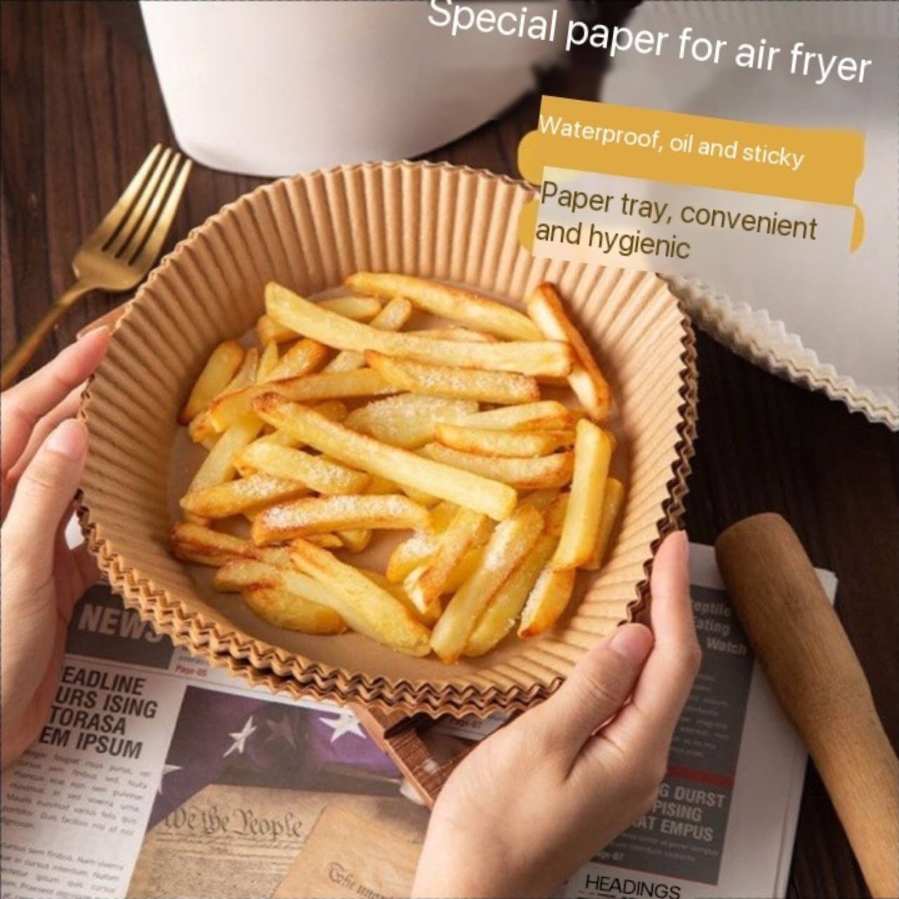 img_5284 50PCS/PACK BAKING & AIR FRYER PARCHMENT PAPER - Image 1