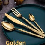 CREATIVE HAMMERED STAINLESS STEEL CUTLERY SET