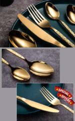 CREATIVE HAMMERED STAINLESS STEEL CUTLERY SET - Image 3