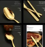CREATIVE HAMMERED STAINLESS STEEL CUTLERY SET - Image 4