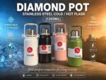 DIAMOND POT STAINLESS STEEL HOT & COLD WATER FLASK (1200ML)